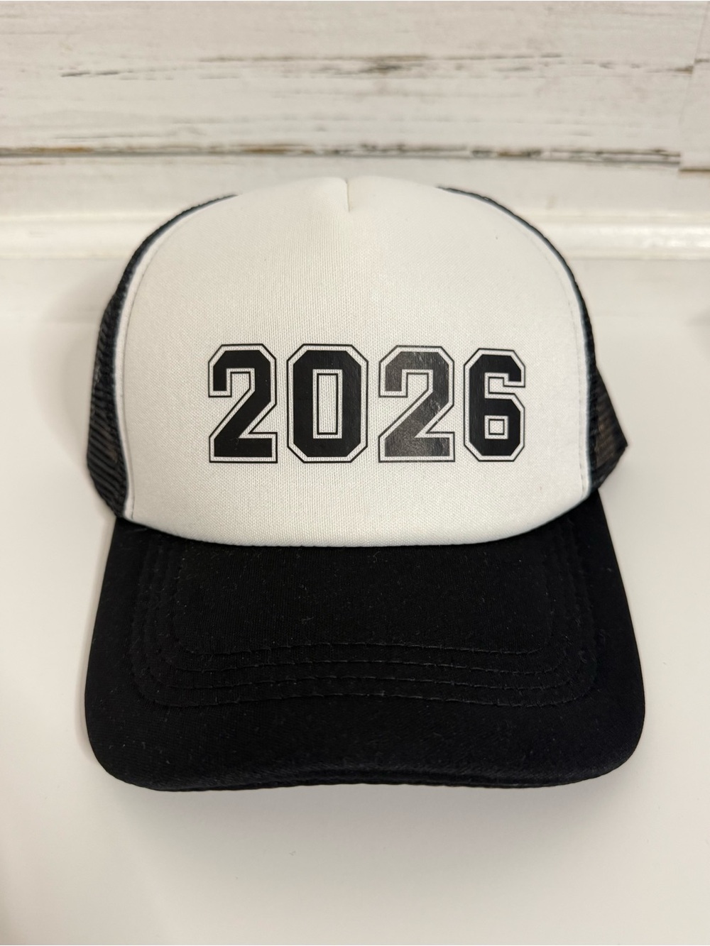 2026 Graduation Trucker Hat Black & White Adjustable Snapback Cap | New With Tag